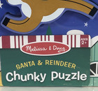 New Melissa   Doug Santa Reindeer Chunky Wooden Puzzle Christmas Eve Scene  3717