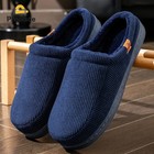Men Memory Foam Corduroy House Slippers Non Slip Winter Comfort Shoes Slide Gift
