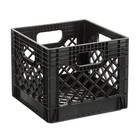 Heavy Duty 16qt Milk Crate 2 Pack Black Plastic Storage Crates Built In Handles