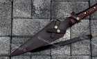 Hand-forged 33  Decorative Spear With Rosewood Handle   Artisan Outdoor Display