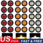 20x 3 4  12v Marker Lights Led Truck Trailer Round Side Bullet Light Amber Red