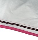 Pottery Barn  Kids White Toddler Crib Skirt Pink Brown Ribbon Dust Ruffle