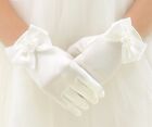 Wedding Flower Girl s Stretch Satin Dress Gloves  Toddlers Baby Girls 3-8 Years