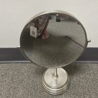 Vintage Silver Large 2 Sided Vanity Mirror On Stand A Little Over 12  Tall