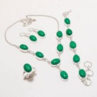 Malachite Gemstone 925 Silver Handmade Jewelry Set