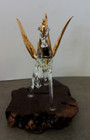Pegasus Horse Hand Blown Art Glass Figurine Gold Trim