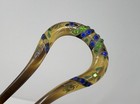Antique Celluloid Art Nouveau Hair Comb Pins Faux Tortoise Shell Rhinestone Pair