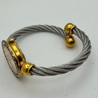 Vintage Cenere Quartz Watch 1756 Women Dual Tone Wire Cuff Analog New Battery