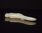 Chinese Hetian Jade Nephrite Artisan Carved Longevity Tiger Carving Figurine