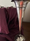Antique Pure Sterling Silver 12    Trumpet Bud Vase Weighted Ruffled Edge Monogram