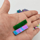 Iridescent Green Stained Glass Mosaic Tiles  1 57  X 0 4   7oz For Crafts