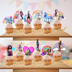 Custum Unicorn Academy Cupcake Cake Toppers Party Supplies Birthday Decoration