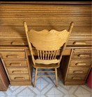 Vintage Solid Oak Roll-top Desk Secretary Writing Desk - Early 20th-century 