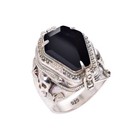 Black Onyx Skull Coffin Poison Ring   Handmade 925 Sterling Silver Gothic Ring