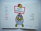 60 s Turtle With Colorful Shell Vintage Birthday Greeting Card  g1