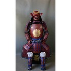 Japanese Red Painted Samurai Armor Yoroi Mon Helmet Armor Set Life-size Wearable