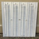 29 1 8  Tall X 28  Wide Wood Interior Louver Plantation Window Shutters Vtg
