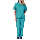 Medical Nursing Scrub Set Natural Uniforms Men Women Unisex Top Pants Hospital