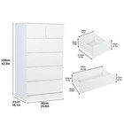 Tall Dresser For Bedroom Dresser With 6 Drawers  Chest Of 6-drawer Dresser White