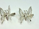 Vtg Metal Moving Butterfly Hair Clip Fluttering Wings Alligator Clip Set Of 2