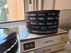 Lot Of  Five 55mm Screw-in Lens Filters Hoya Vivitar Canon