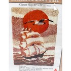 Vintage Caron Latch Hook Kit     Clipper Ship  Nautical Rug  20x27   Nos