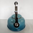 Le Creuset Whistling Tea Kettle Teapot 1 6 L   1 7 Qt  Caribbean Blue Teal  Used