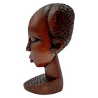 Vintage African Tribal Wood Figure Hand Carved Head Bust Statue Folk Art