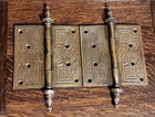 Set  3 Reclaimed Pair R e Victorian Eastlake Brass 5 x5  Steeple Tip Door Hinges