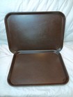 Pair Vintage Mid Century Modern Cafeteria Trays Brown Boltabilt Kys-ite