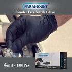 Paramount   Black Exam Nitrile Gloves Powder Free 4mil Tattoo Gloves 1000 Pcs