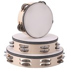 3-pack Double Row Wooden Tambourines 6  8  10  Handheld Drum With Jingles  Percu
