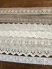 Antique French   Belgian Cotton Lace Trim 6pcs 50cm Handcrafted Vintage
