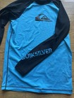 Quiksilver Long Sleeve Rash Guard Surf Shirt Blue black Size Large