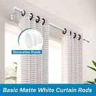 White Adjustable Steel Curtain Rods 28 To 48 Inch With Hardware 2 Packs