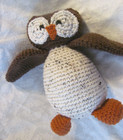 New soft Cuddly Hoot Owl Handmade Crocheted Stuffed Homemade Baby Toy 11 