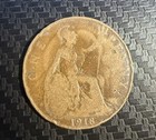 1918 Great Britain One Penny George V Britannia Reverse Bronze - Bn