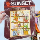 Vtg 1982 Needlecraft Kit  2371 Garden Window Wool Yarn  started  Country Cottage