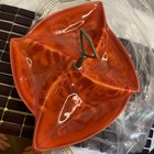 Vintage Mcm California Pottery Cal Style 216 Ceramic Orange Candy Dish Labels
