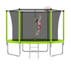 8ft Kids Trampoline Outdoor Heavy-duty W  Basketball Hoop Safety Enclosure Net