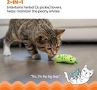 Catstages Crunchy Pickle Kicker Chew Cat Toy  Catnip   Dental Mesh  6 5    Crink