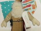 Nwt Woof N Poof Santa Christmas Sitter Dangle Legs Red Plush Full Beard Doll 19 