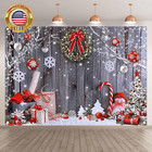 Fabric 7x5ft Christmas Photography Backdrop Winter Rustic Wood Background Xmas T