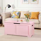 Storage Chest 39  Toy Box Organizer W 2 Safety Hinges Wooden Storage Trunk Pink