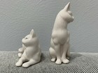 Vintage Pair Of White Ceramic Porcelain Kitty Cat Figurines