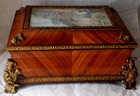 Antique C 1850 French Wood   Ormolu   Painting Casket By Prosper Roussel