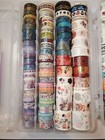 Huge Lot 125  Rolls Decorative Washi Tape Various Sizes Styles New   Unused