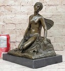 Semi Nude Fairy Angel Signed Original Bronze Sculpture Statue Art By Mario Nick