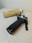 Nikon Fe2 35mm Film Camera W Vivitar Telephoto Lens 402275 Japan Leather Case