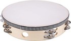 10 Inches Handheld Wooden Tambourine - Double Rows 16 Pairs Jingles